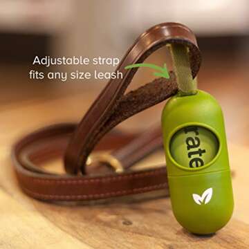 Earth Rated Leash Dispenser & 15 Dog Poop Bag Bundle Pack - Ultra-Thick Doggie Waste Bags with Holder | Lavender-Scented With Leak-Proof Security