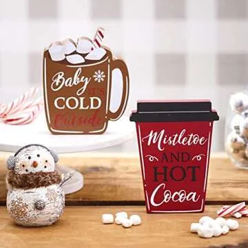 Lakeside Collection Winter Season Drinks Sign Set