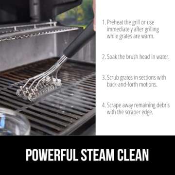 Gorilla Grip No Bristle Grill Brush for Safe Cleaning