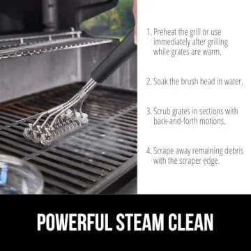 Gorilla Grip No Bristle Grill Brush for Safe Cleaning