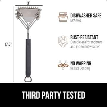 Gorilla Grip No Bristle Grill Brush for Safe Cleaning