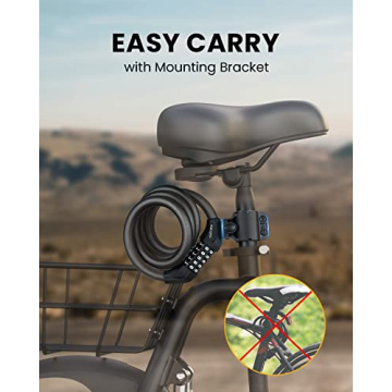 KEYSTP 5-Digit Bike Lock - Strong & Stylish Anti-Theft Cable Lock