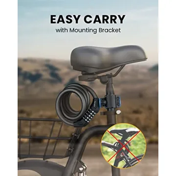 KEYSTP 5-Digit Bike Lock - Strong & Stylish Anti-Theft Cable Lock