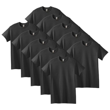 Gildan Heavy Cotton T-Shirt G5000 - Black 10-Pack, Small Size