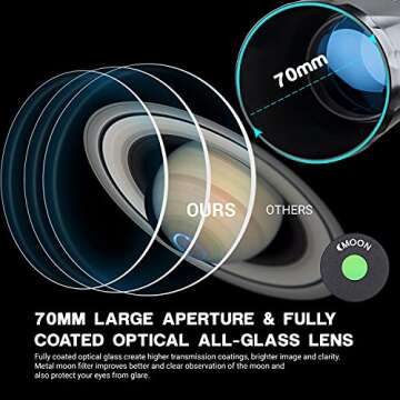 ESSLNB 70mm Refractor Telescope for Adults and Beginners