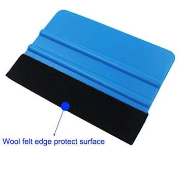 Gebildet Durable Black Felt Edge Squeegee 4 Inch for Car Vinyl Film Wrapping Decal Squeegee Window Tint Work, Professional Scratch Free Squeegee. Pack of 8