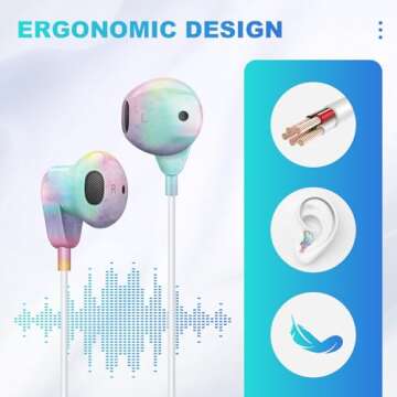 XNMOA Earbuds Wired for iPhone, Comfortable in-Ear Earphones,Connector Headphones Built-in Microphon...