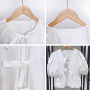 Y2k Leopard Print Peplum Babydoll Top Puff Sleeves Tie Front