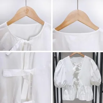 Y2k Leopard Print Peplum Babydoll Top Puff Sleeves Tie Front