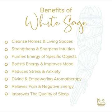 FAIZA NATURALS White Sage Smudge Sticks - 3 Pack of 4" Organic California Sage Stick Cleansing Bundle - Incense Smudging Kit to Cleanse Negative Energy at Home - 4 Inch Bulk