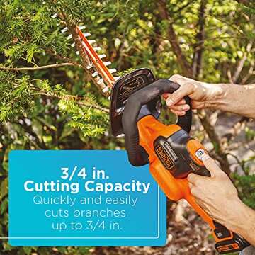 BLACK+DECKER 20V Cordless Hedge Trimmer, Lightweight & Efficient