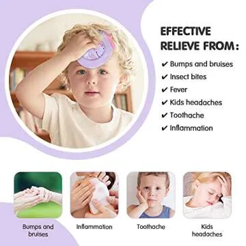 Hilph Kids Ice Packs for Boo Boos, Reusable Toddler Gel Hot Cold Pack with Cover for Pain Relief, Cu...