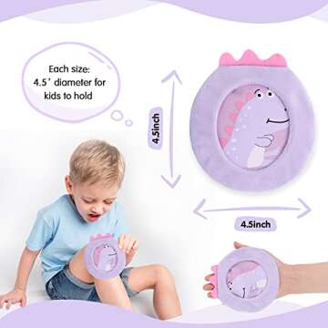 Hilph Kids Ice Packs for Boo Boos, Reusable Toddler Gel Hot Cold Pack with Cover for Pain Relief, Cute Animal Dinosaur Ice Pack Hot Cold Therapy for Kid Bump, Bruise, First Aid (3 Packs)