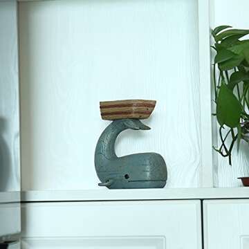 Xiao Tealight Candle Holder - Nautical Decor for Bathroom, Whale Shaped Candle, Candy, Decor, Blue