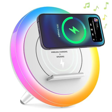 DTIDMI Night Light Bluetooth Speaker & Wireless Charger - Ideal Gift for Teens