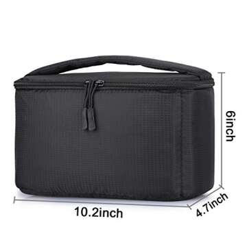 S-ZONE Padded Folding Camera Bag for DSLR SLR Camera TLR Sony Canon Nikon or Flash, Black, Briefcase