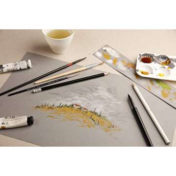 Clairefontaine 975809C Paint'ON Grey Paper Pad, 250 g, A4, 30 Sheets