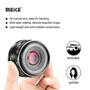 Meike 35mm F1.7 Manual Focus Prime Lens for Micro 4/3 MFT M4/3 Compatible with Olympus and Panasonic Mirrorless Cameras GH4 GH5 GH6 GH7