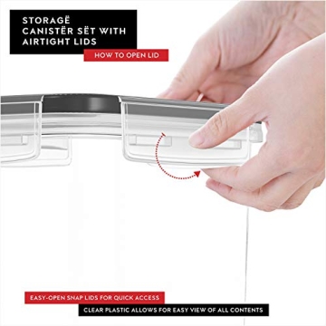 DWËLLZA KITCHEN Cereal Containers - 4 Pack Airtight Dispenser