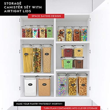 DWËLLZA KITCHEN Cereal Containers - 4 Pack Airtight Dispenser