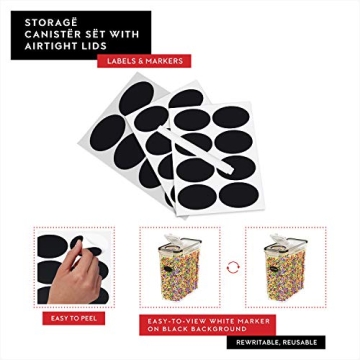 DWËLLZA KITCHEN Cereal Containers - 4 Pack Airtight Dispenser