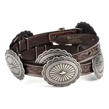 ARIAT Women's Tooled Leather Concho Belt - Stylish & Durable