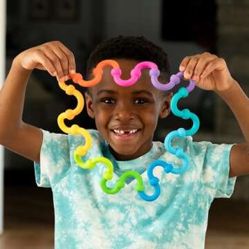 Fat Brain Toys Plip Links, Silicone Building Toys for Creative Play, Creative Construction Play Set ...