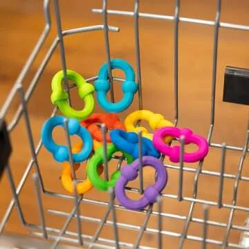 Fat Brain Toys Plip Links, Silicone Building Toys for Creative Play, Creative Construction Play Set for Preschoolers, Kids Toys Ages 3 to 12