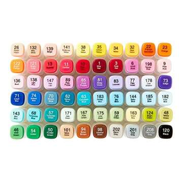 KINGART 424-60 PRO Double-Ended Alcohol Ink Art Markers, 60 COLORS, Fine Point & Chisel Tips, Permanent with Superior Blendability, Includes Plastic Case, 60 Pc.