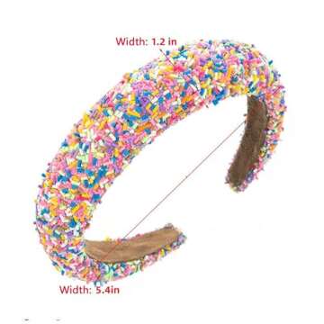 Drnytunk Women's 3-Piece Rhinestone Headband Set, Padded Hair Accessories for Weddings, Parties & Everyday Wear (Black, White, Multicolor)