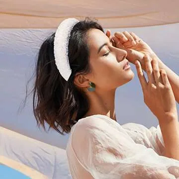 Drnytunk Women's 3-Piece Rhinestone Headband Set, Padded Hair Accessories for Weddings, Parties & Everyday Wear (Black, White, Multicolor)