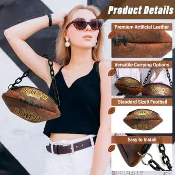 Chic Football Shaped Crossbody Bag for Game Days
