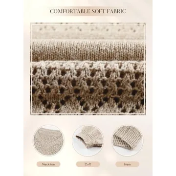 SHEWIN Womens Lightweight Crochet Sweater for Spring Style