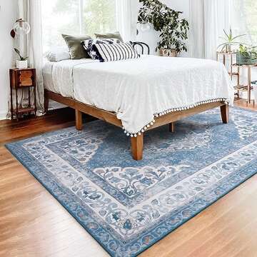 B BENRON 5x8 Living Room Rug Soft Floral Print