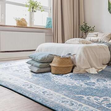 B BENRON 5x8 Living Room Rug Soft Floral Print