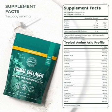 Primal Harvest Collagen Powder for Healthy Hair and Joints