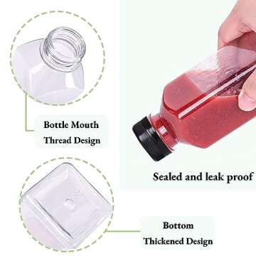 Reusable Plastic Juice Bottles with Tamper Proof Caps