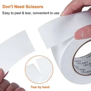 LELADY Double Sided Tape 2 Inch x 40 Yards for Crafting
