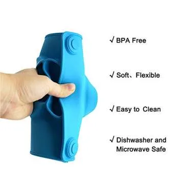 LongDear Suction Plates for Baby,Toddler Plates with Suction,Silicone Divided Kids Placemat Fits Most Highchair Trays,2 Pack (Blue & Green)