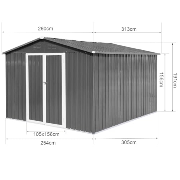 EMKK Large Metal Outdoor Storage Shed - Durable & Stylish