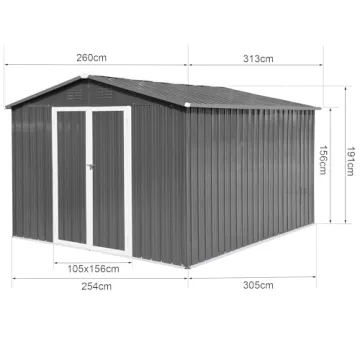 EMKK Large Metal Outdoor Storage Shed - Durable & Stylish