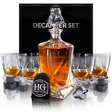 Luxury Whiskey Decanter Set with Glasses and Stones Gift
