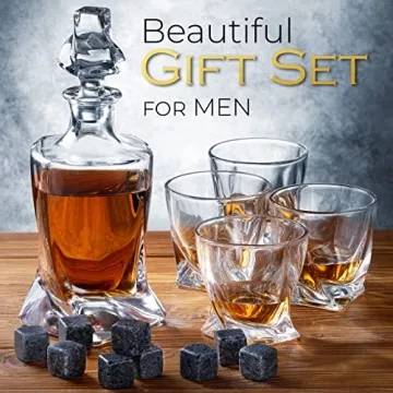 Luxury Whiskey Decanter Set with Glasses and Stones Gift