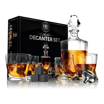 Luxury Whiskey Decanter Set with Glasses and Stones Gift