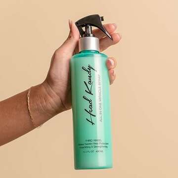 Head Kandy Heat Protectant Spray For Hair | The Third Wheel | Thermal Protection Spray With Amino Keratin | Protects Against Heat Damage, Breakage, Humidity | 13.5 oz