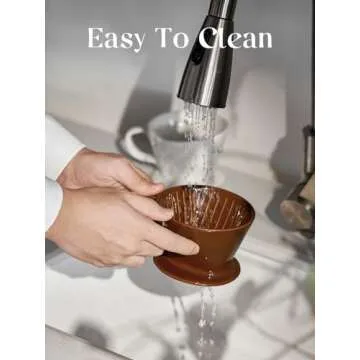 DOWAN Pour Over Coffee Dripper, Non Electric Pour Over Coffee Maker, Porcelain Slow Brewing Accessories for Home, Cafe, Restaurants, Easy Manual Brew Maker, Brown