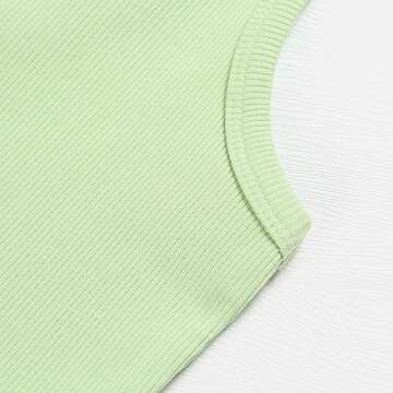Artfish Women's Sleeveless Shirt Ribbed Fitted Scoop Neck Basic Long Crop Tank Top Square Cotton Pale Light Green, L