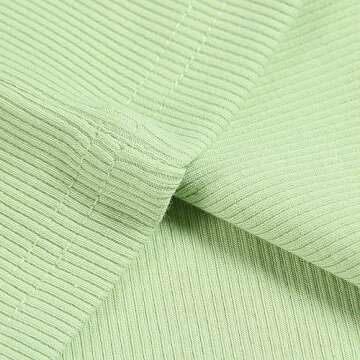 Artfish Women's Sleeveless Shirt Ribbed Fitted Scoop Neck Basic Long Crop Tank Top Square Cotton Pale Light Green, L