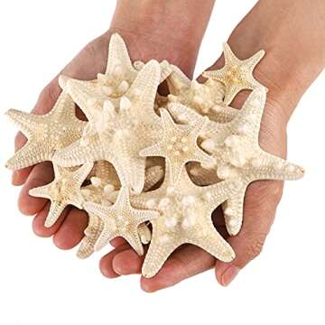 Okllen 40 Pieces Knobby Starfish Seashell, Artificial Mixed Beach Starfish 1" to 2" and 2" to 3", DIY Crafts Sea Shells Stars Ocean Starfish for Wedding Decor, Beach Theme Party, Home Decoration
