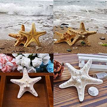 Okllen 40 Pieces Knobby Starfish Seashell, Artificial Mixed Beach Starfish 1" to 2" and 2" to 3", DIY Crafts Sea Shells Stars Ocean Starfish for Wedding Decor, Beach Theme Party, Home Decoration